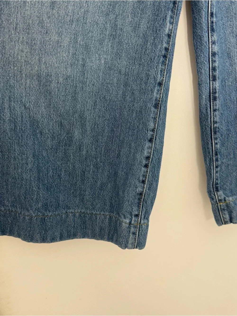 Banana Republic Wide-Leg Cotton & Lyocell Denim Trousers Sz 25 0 Light Vacation
